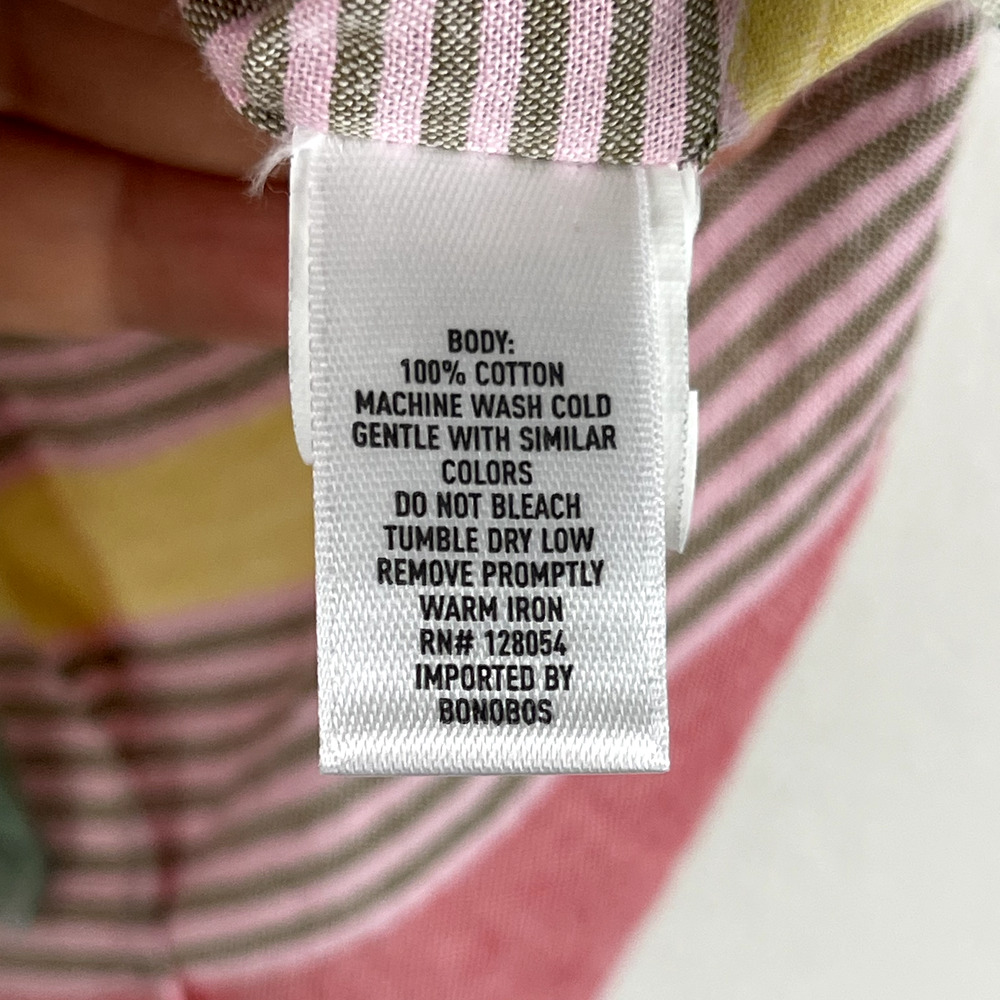 Bonobos Fit To Go Places Tailored Fit Shirt Mens Medium Pink Green Striped - Picture 5 of 11